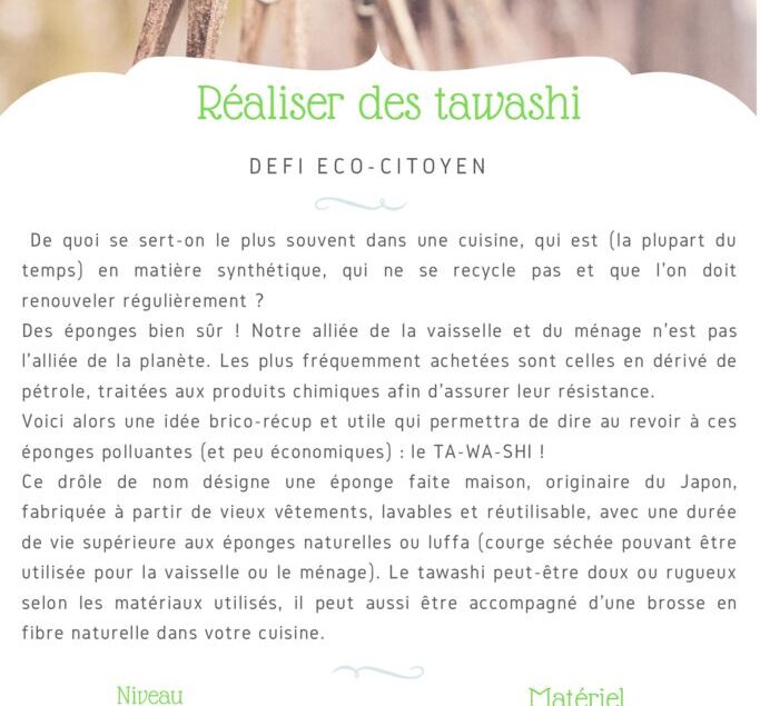 thumbnail of Fiche Défi – Réaliser des tawashi