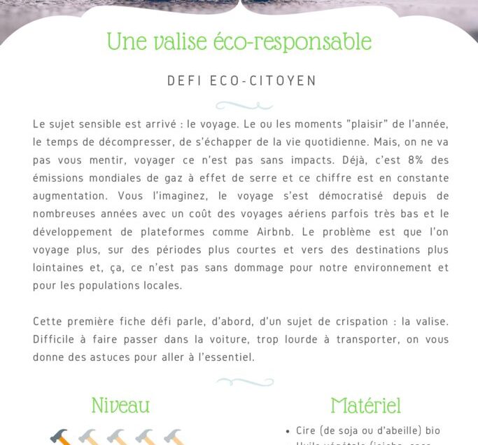 thumbnail of Fiche Défi – Une valise éco-responsable